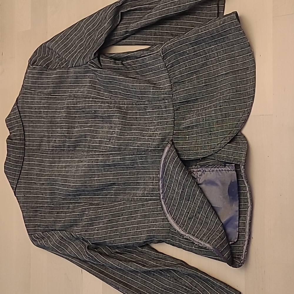 EUC VTG Mandee Linen/Cotton Blend Pinstriped Blazer - Picture 5 of 11